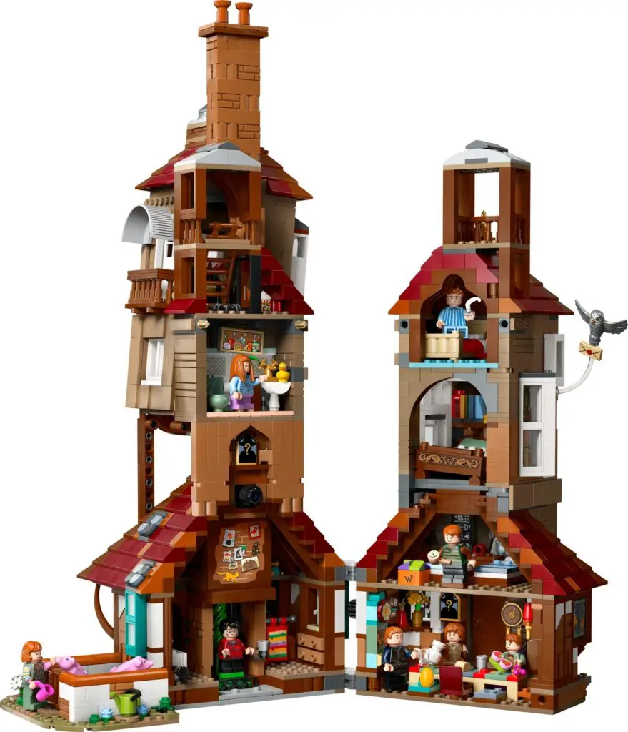 Tall LEGO structure featuring a chimney