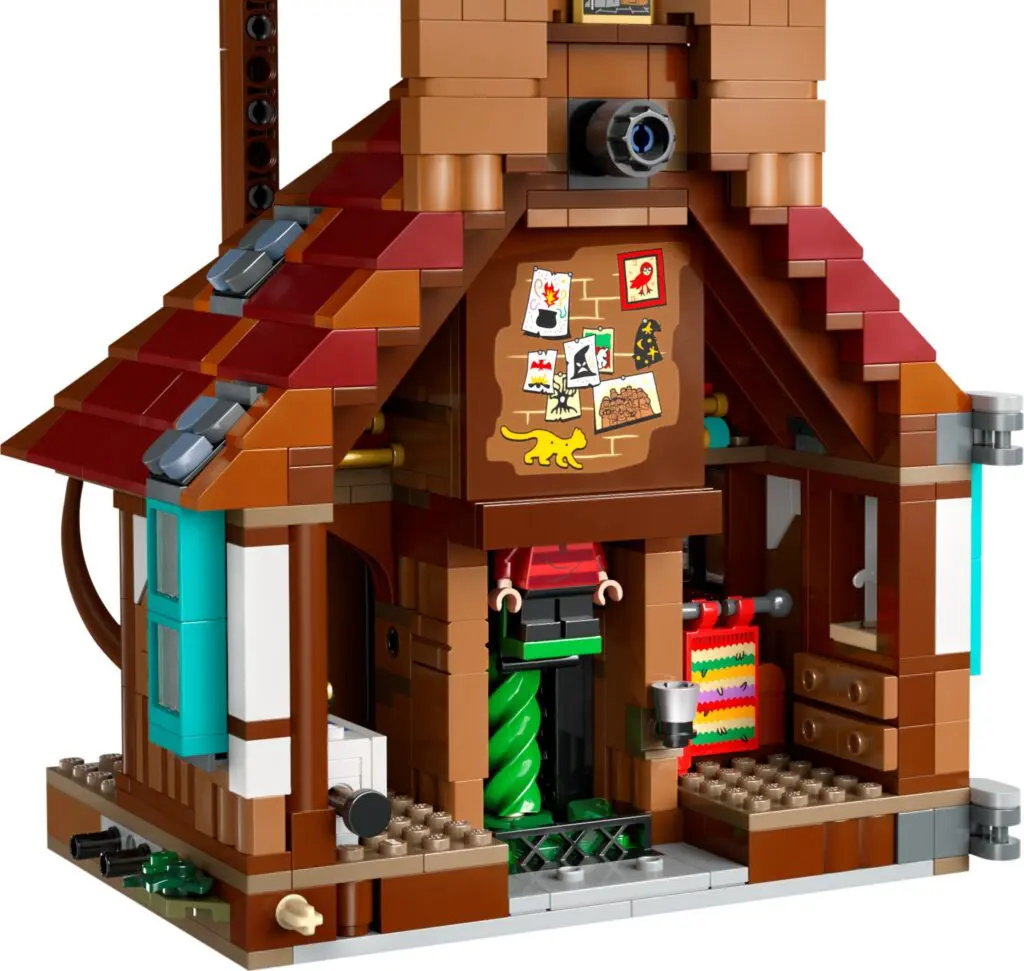 Cozy LEGO cabin with interior decorations
