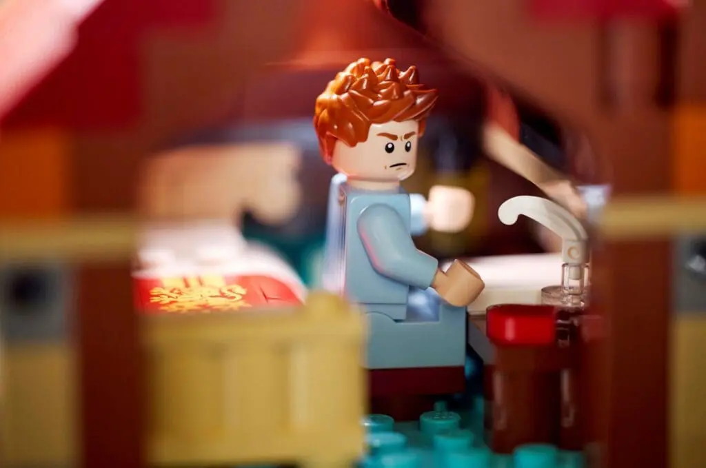 Miniature scene with Lego character