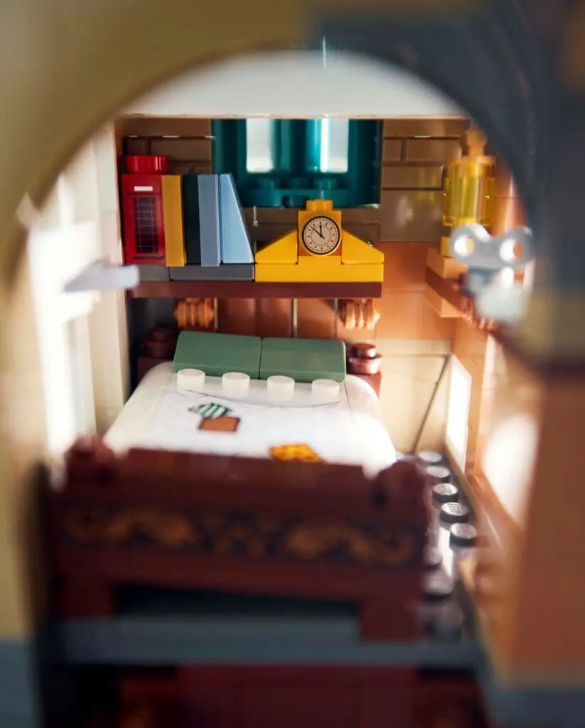 Cozy LEGO bedroom scene with decorations
