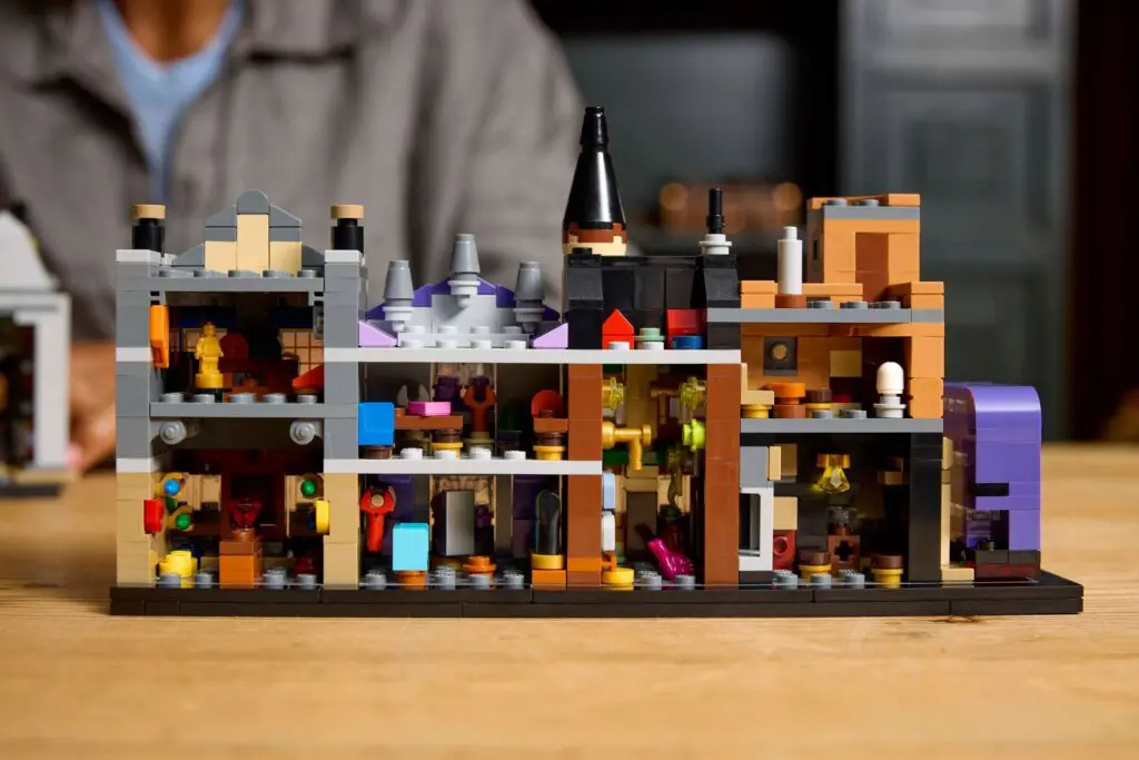 Detailed LEGO structure with various rooms