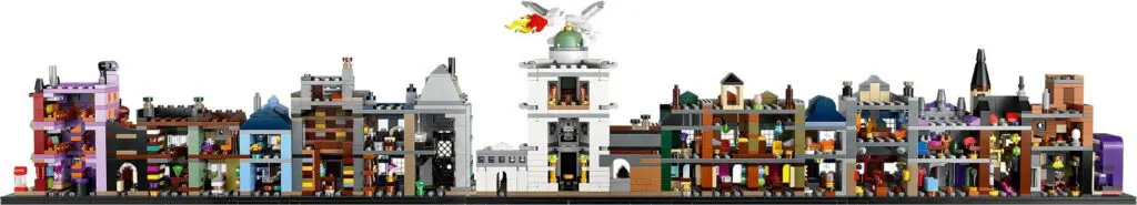 LEGO buildings in a row