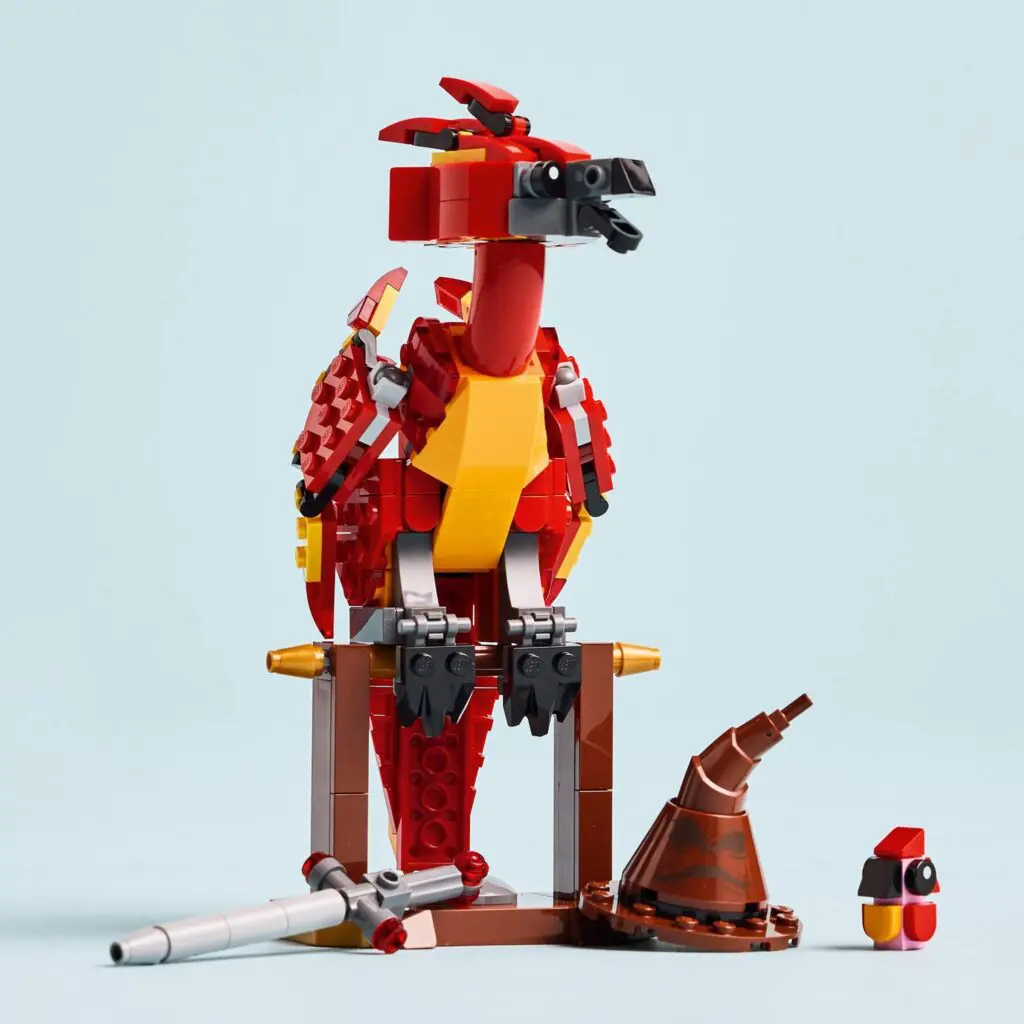 LEGO dragon model with accessories