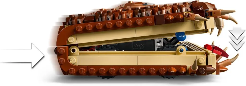 Side view of articulated LEGO structure