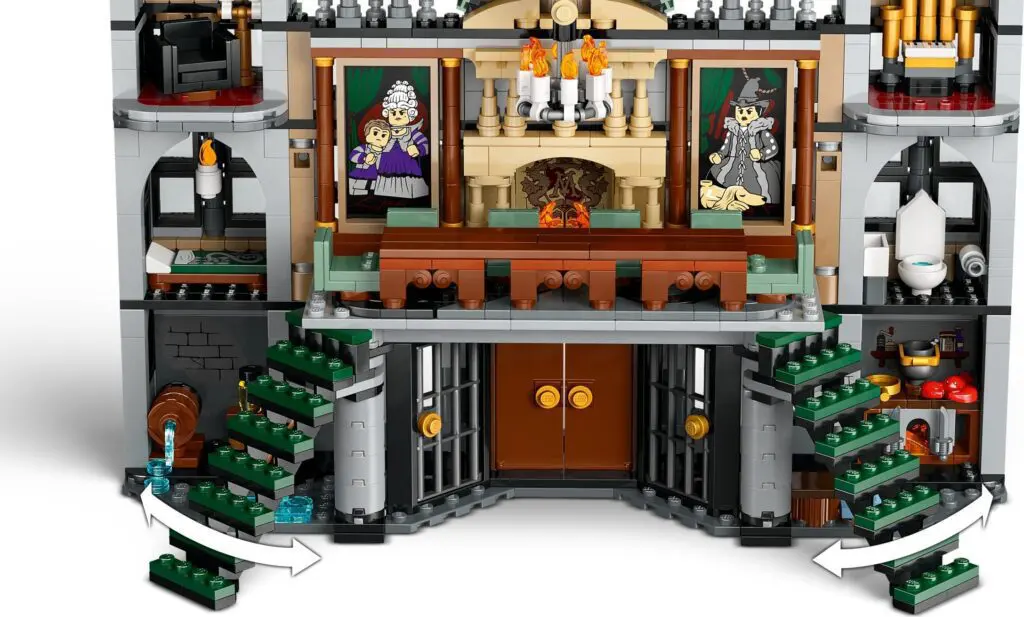 Miniature castle with detailed furnishings