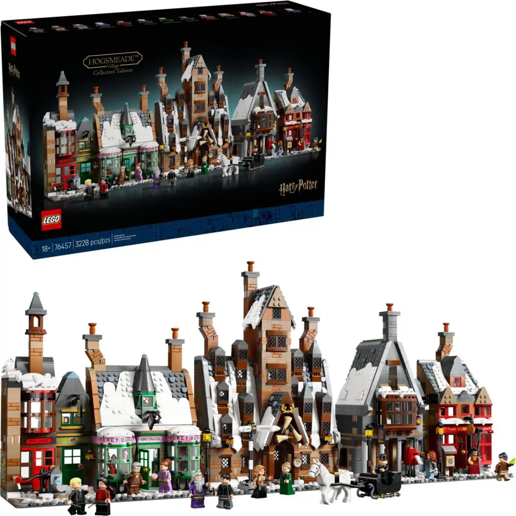 LEGO Hogsmeade Village set box and pieces
