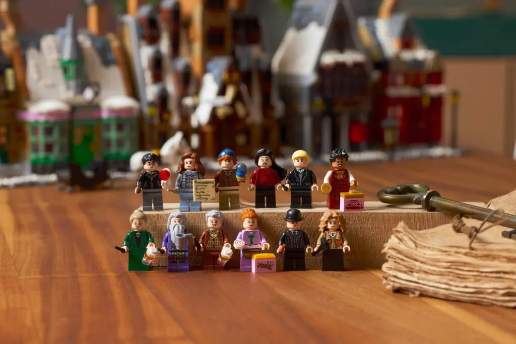 Miniature Lego figures on a wooden table