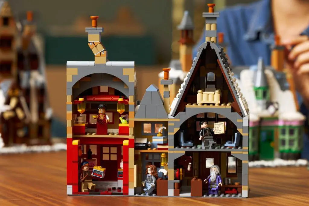 LEGO set with detailed medieval buildings