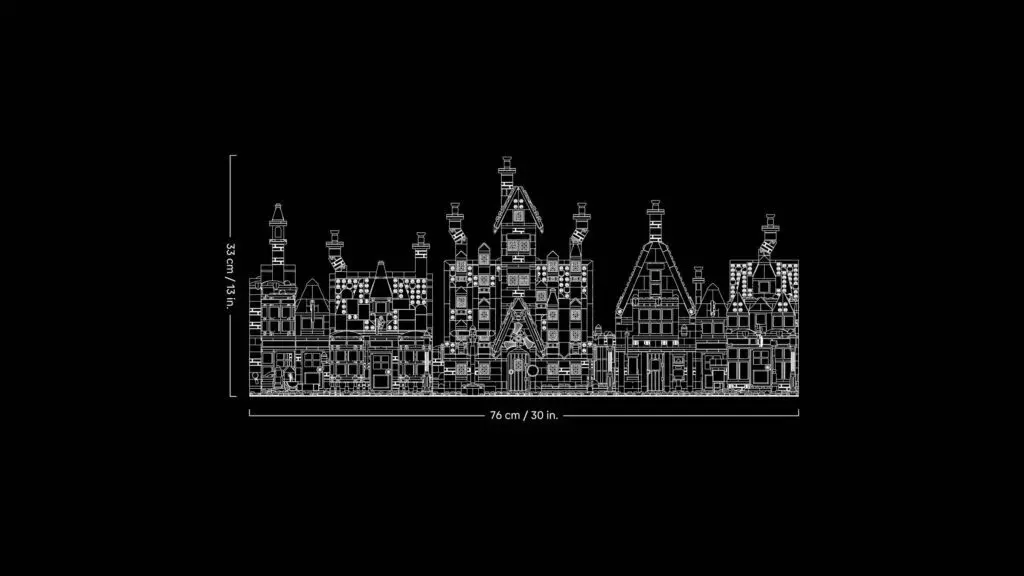 Line art of a building facade
