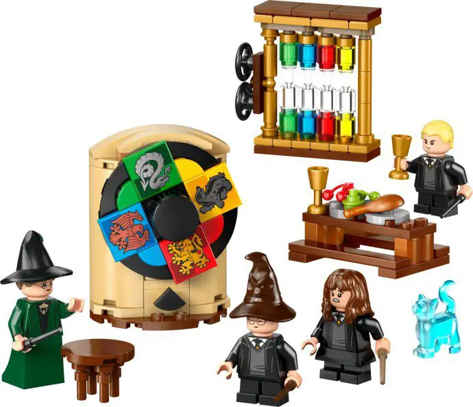 LEGO magic school sorting ceremony scene