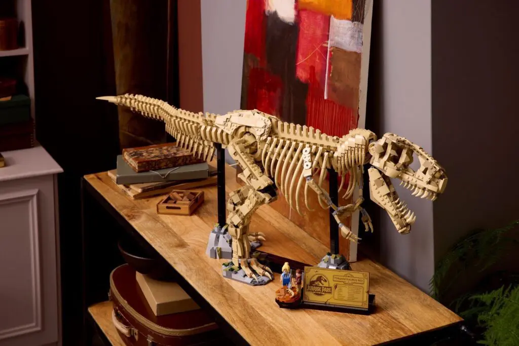 T-rex skeleton model displayed indoors