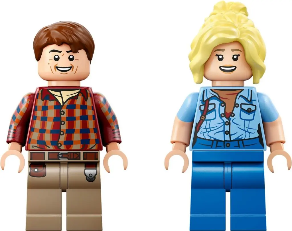 Lego couple with plaid and denim clothing.