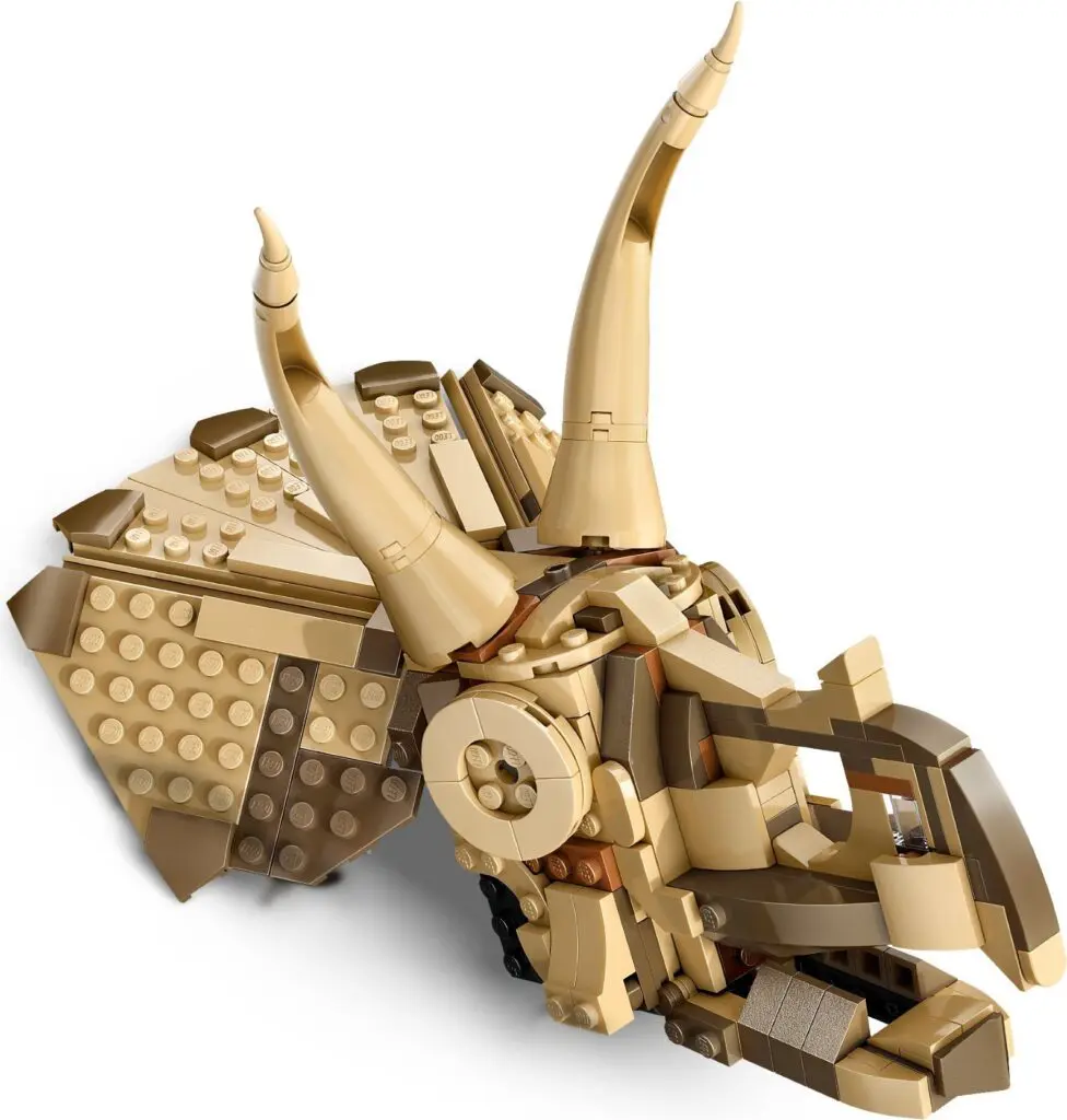 Triceratops Lego sculpture close-up