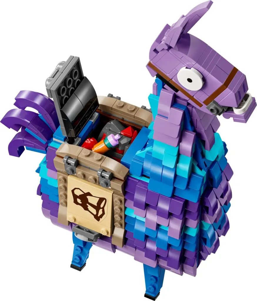 Purple and blue Lego llama figure