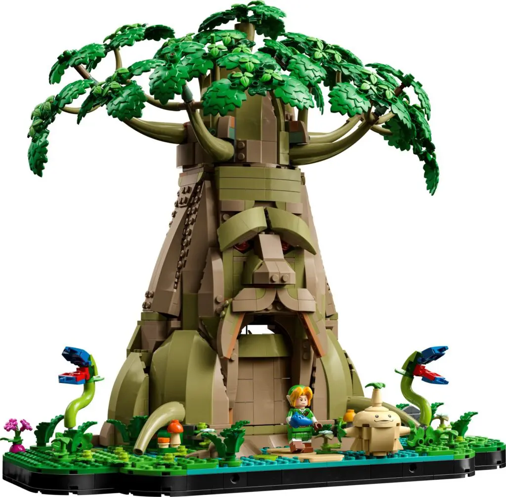 Detailed LEGO tree with green foliage