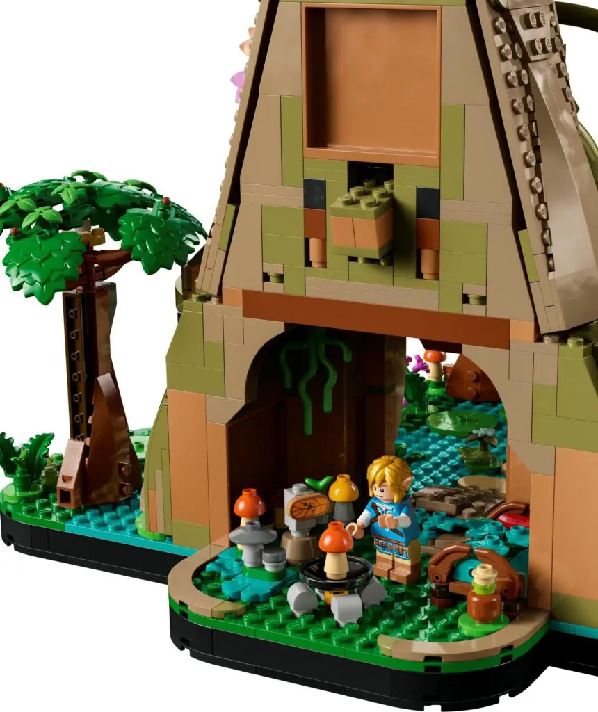 Mini-figure exploring LEGO jungle scene