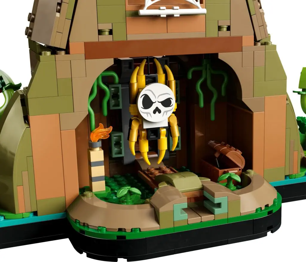 Jungle-themed Lego structure with vines