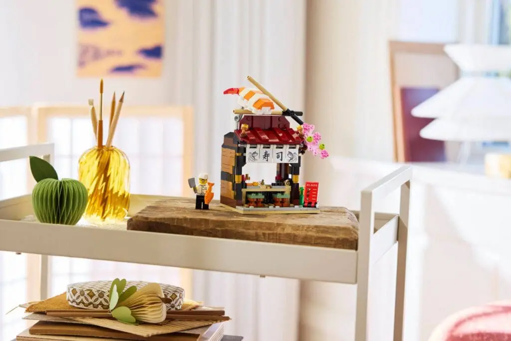 Toy sushi shop with decorations