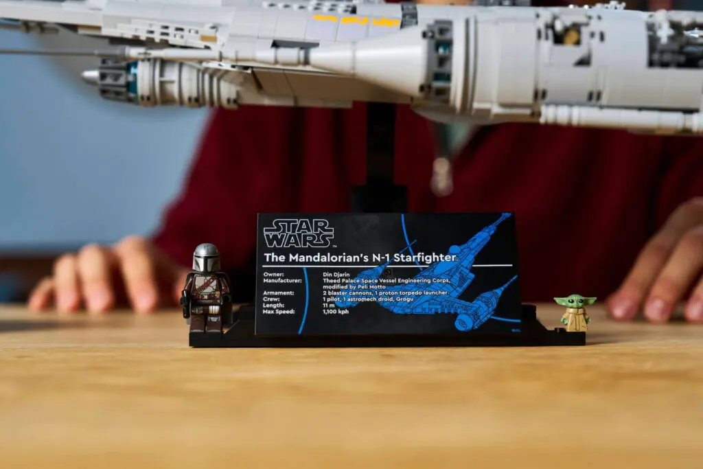 Detailed Lego spaceship with nameplate