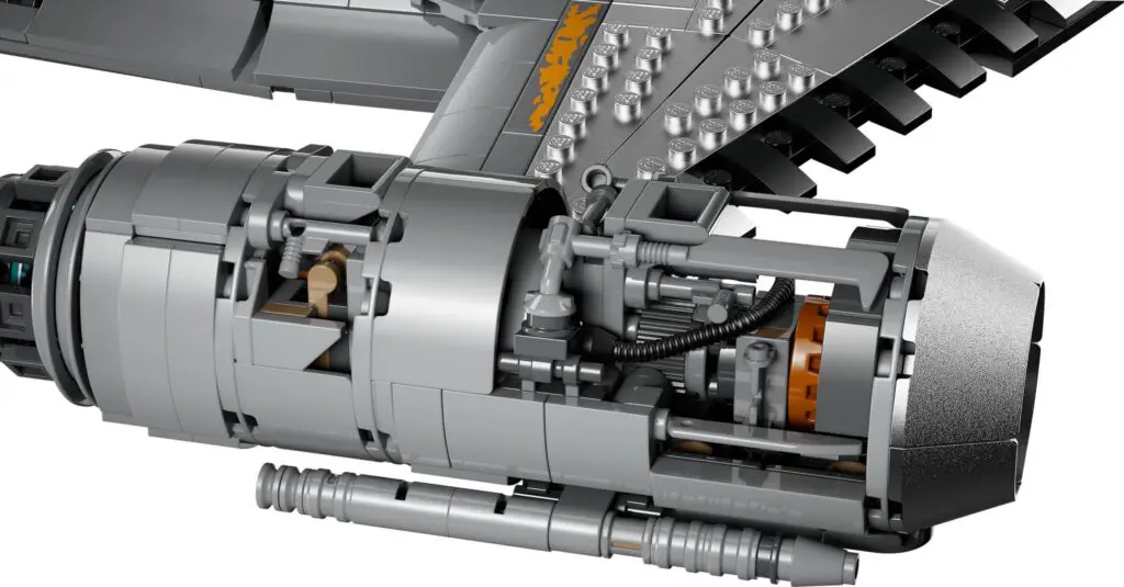 Detailed view of Lego spacecraft engine