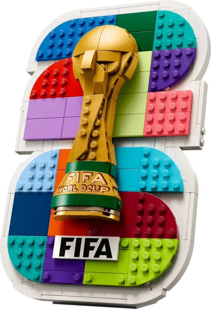 Vibrant LEGO blocks with FIFA trophy