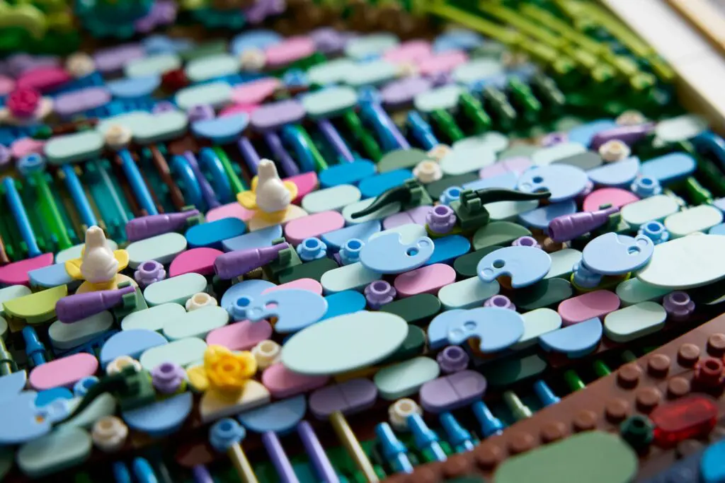 Close-up of artistic LEGO design