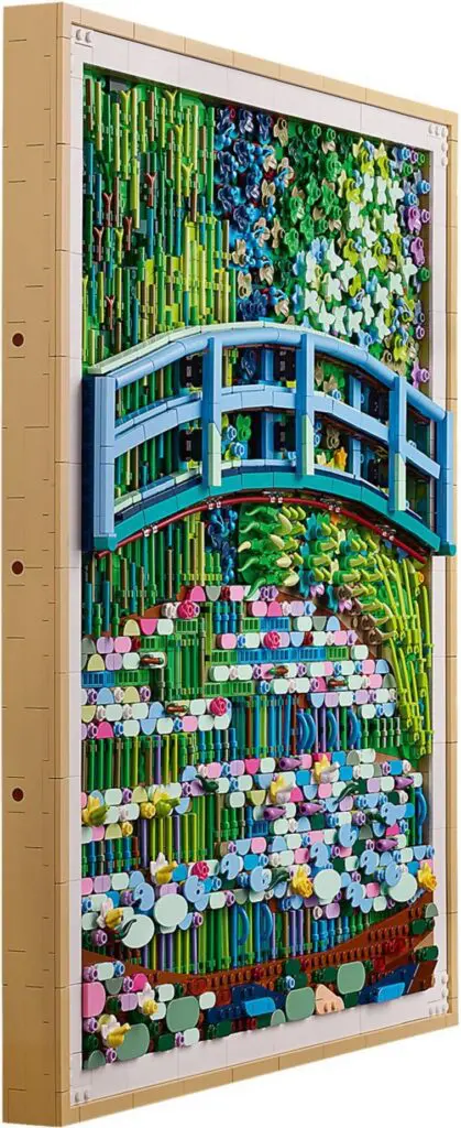 Vibrant Lego mosaic with floral patterns