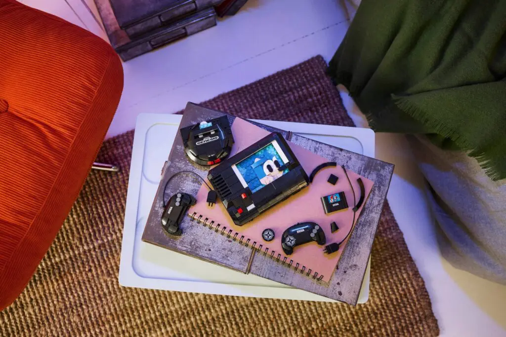 Vintage video game console on table