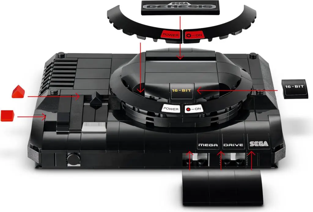 LEGO Sega Mega Drive console assembly