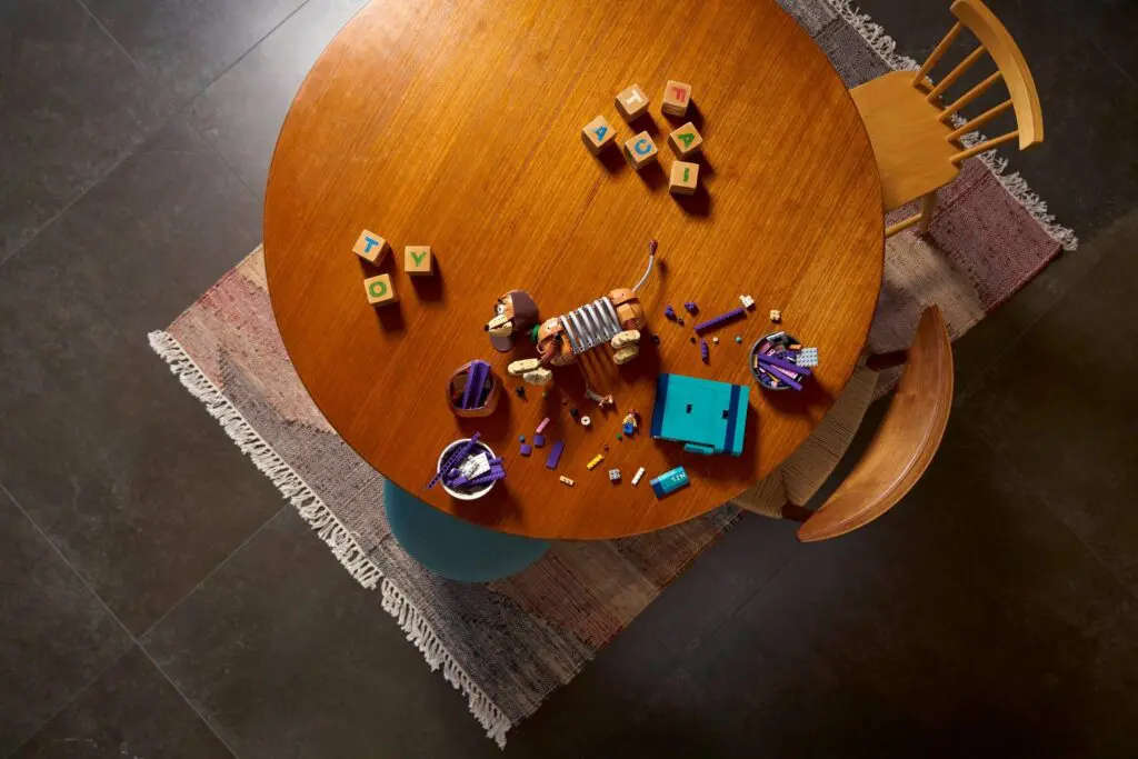 Kids' play area with colorful blocks