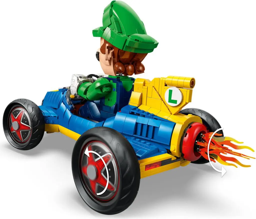 Toy car with green character driver