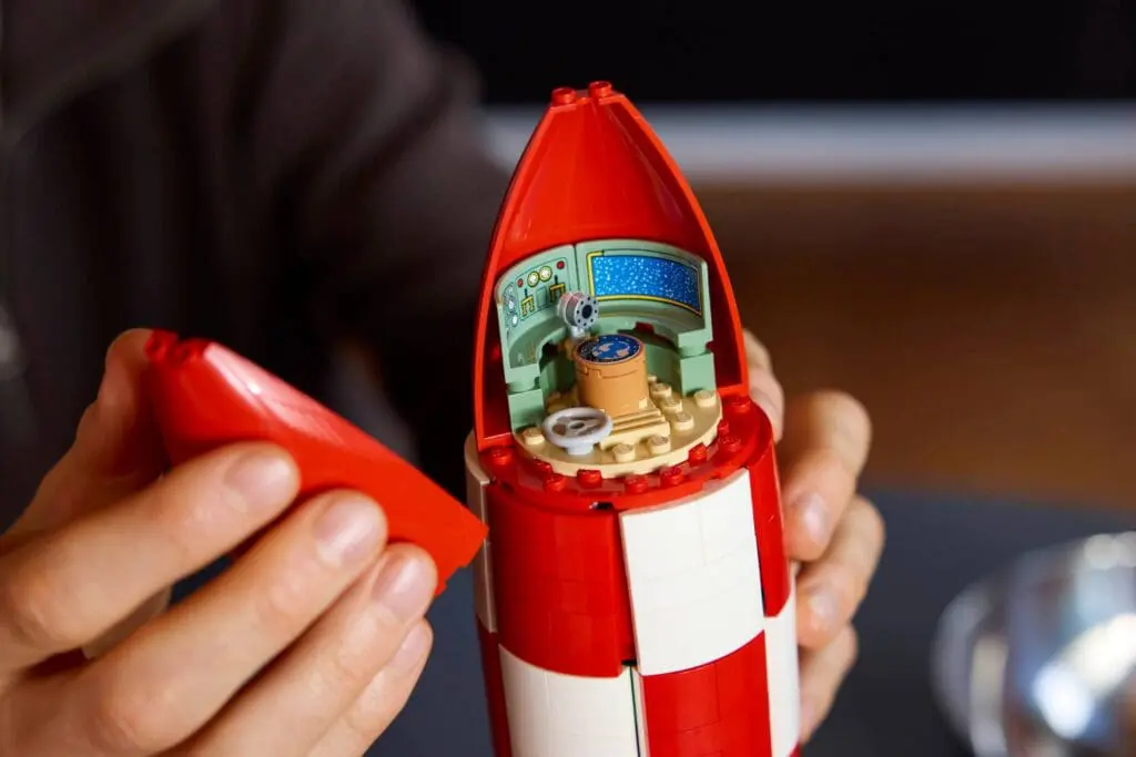 Detailed view of Lego rocket cockpit