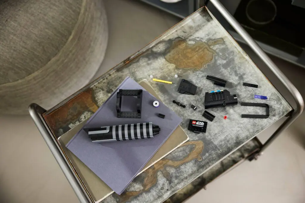 Electronic components scattered on table