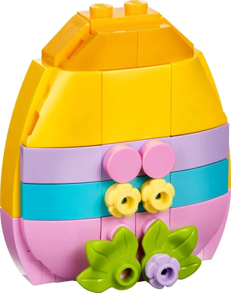 Colorful LEGO Easter egg with flowers