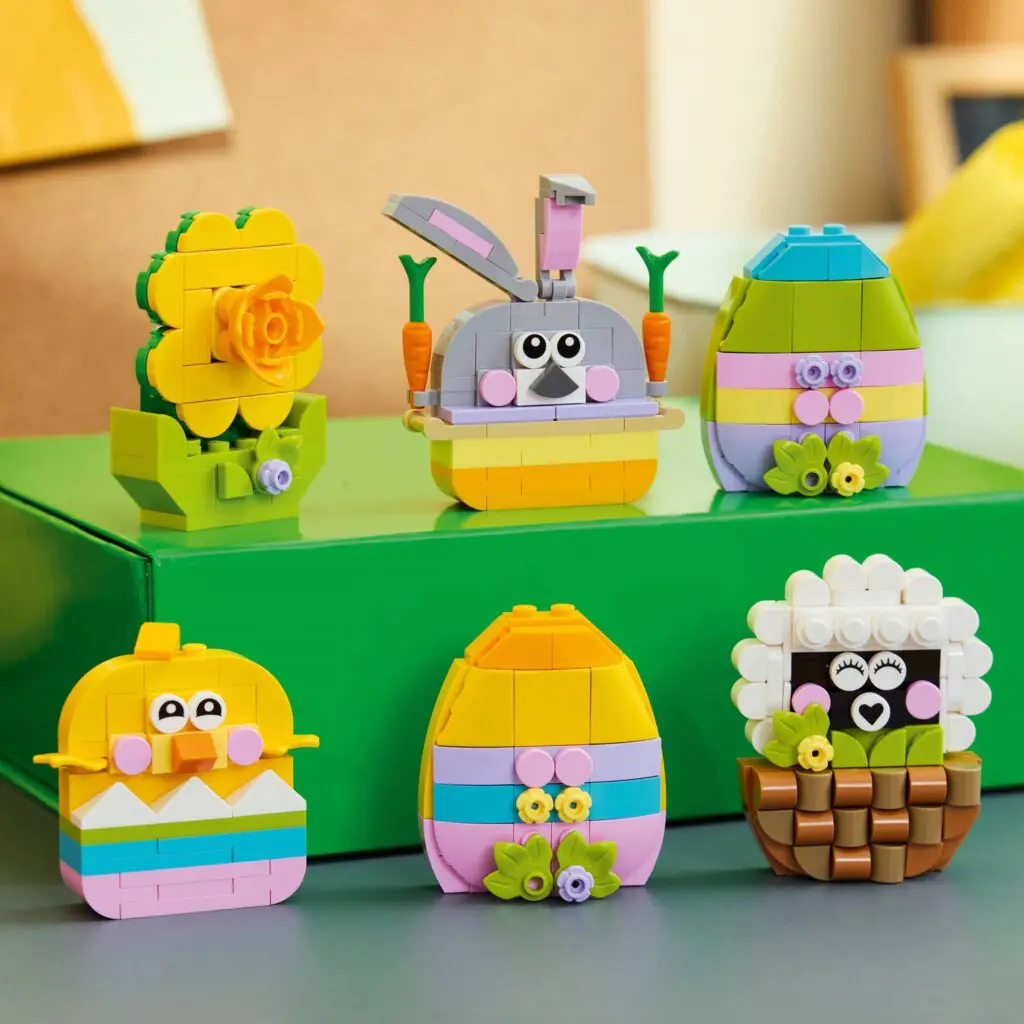 LEGO Easter figures with flowers and eggs