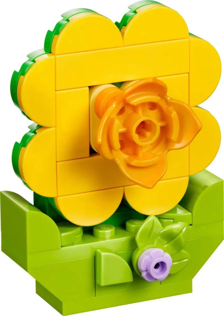 Toy flower built from LEGO bricks