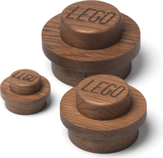LEGO Gear Wooden Wall Hanger Set Dark Oak